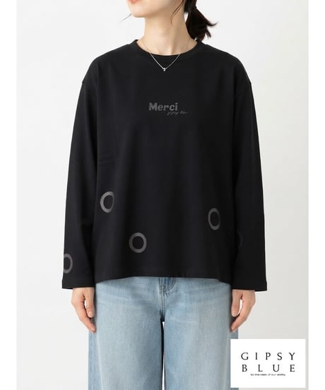 【日本製】「ソロナ風コットン" Mersi " リングプリント」ティーシャツ