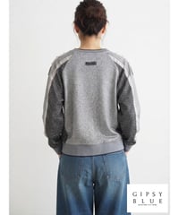 「ミックスラメスウェット」バイカラープルオーバー