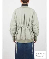 「ポリエステルツイル＋リブ」レイヤーギャザーブルゾン