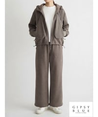 「ストレッチフェイクウールフェルト」ストレートラインパンツ