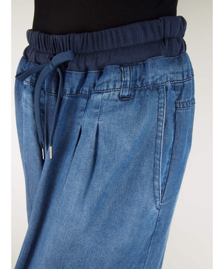 「セルロース WASH DENIM 」リブワイドパンツ