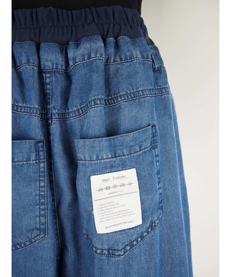 「セルロース WASH DENIM 」リブワイドパンツ