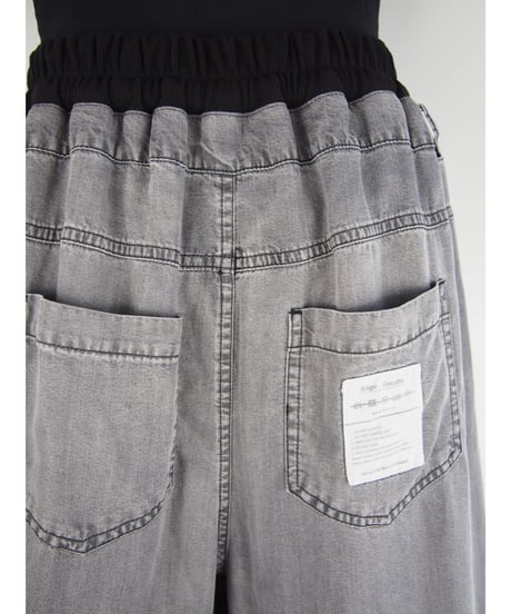 「セルロース WASH DENIM 」リブワイドパンツ