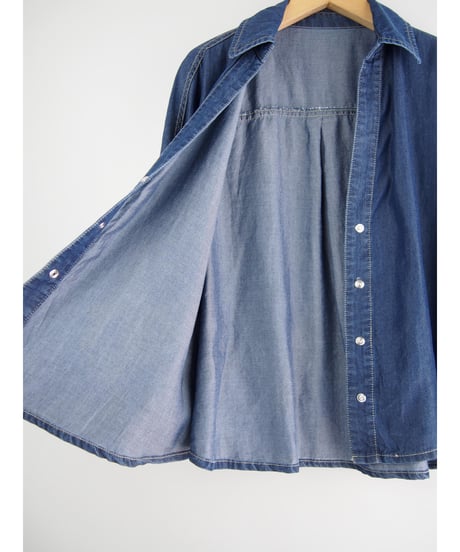 「接触冷感セルロースDENIM」ブイオーバーブラウス