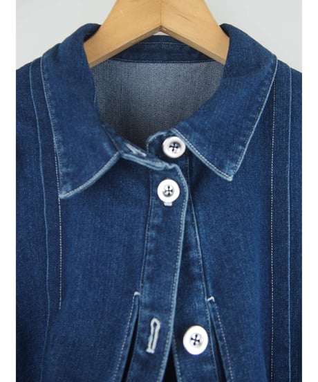 「STRETCH WASH DENIM」フェイクレイヤーシャツジャケット