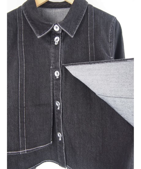 「STRETCH WASH DENIM」フェイクレイヤーシャツジャケット