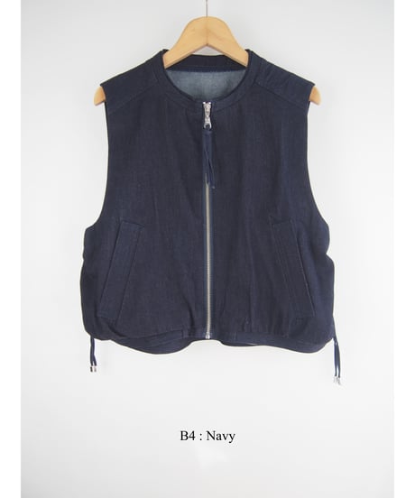 「WASH DENIM」サイドギャザーベスト