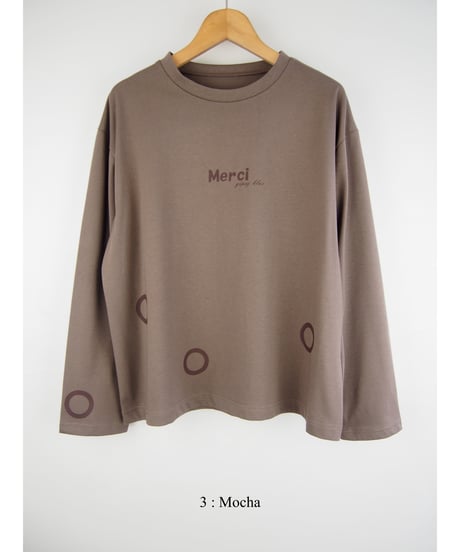 【日本製】「ソロナ風コットン" Mersi " リングプリント」ティーシャツ