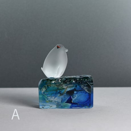 ガラス駒「ライチョウ」/輪島明子