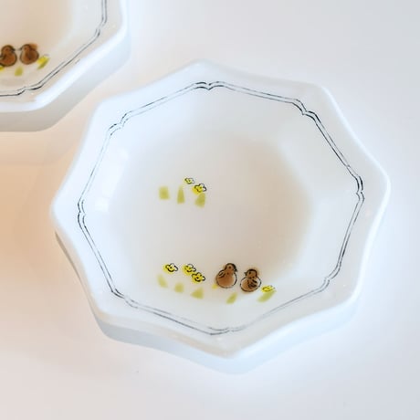 色絵豆皿 ライチョウ/戸島邦子　025478-2-840