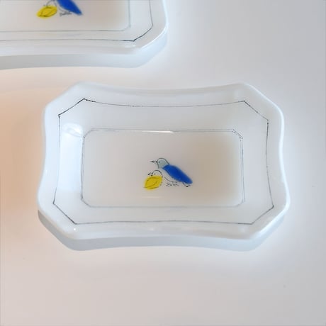 色絵豆皿 トリ/戸島邦子　024666-2-259