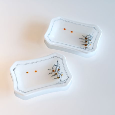 色絵豆皿 キンモクセイ/戸島邦子　024666-6-451