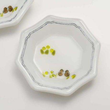 色絵豆皿 ライチョウ/戸島邦子　025478-2-840