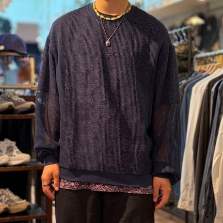 NEW "STUSSY"  Cotton Mesh LS Crew  SIZE：L