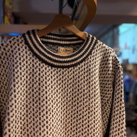 1980's "L.L.Bean"  Birds Eye Sweater  SIZE：M