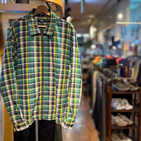 NEW "STUSSY"  CLASSIC ZIP UP PLAID LS SHIRT  SIZE：Medium