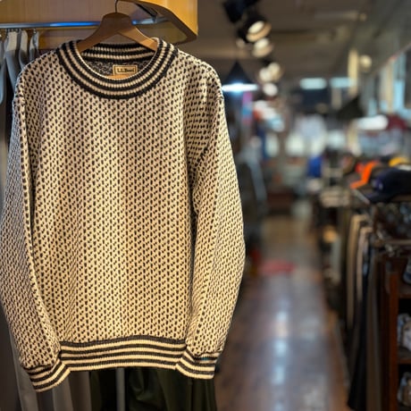 1980's "L.L.Bean"  Birds Eye Sweater  SIZE：M
