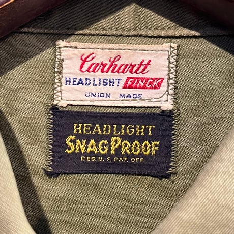 1960's "Carhartt×HEADLIGHT×FINCK" COTTON SATIN WORK JACKET SIZE : M