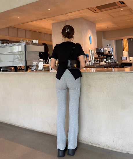 Basic Rib フレアパンツ