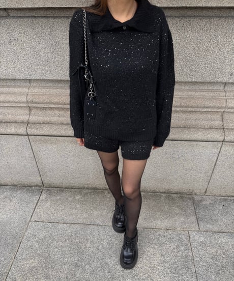 Spangle Collar Knit