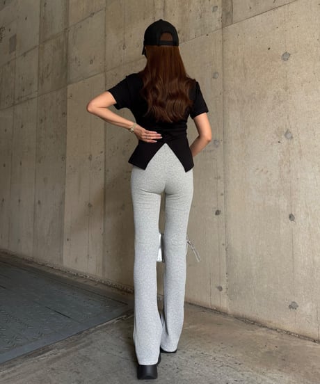 Basic Rib フレアパンツ