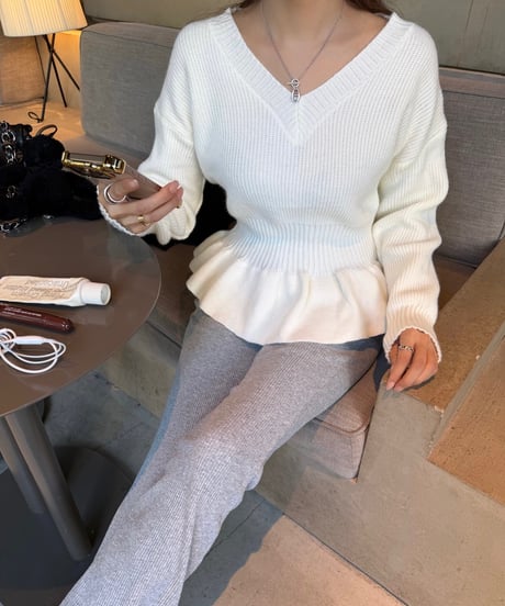 Peplum Knit トップス