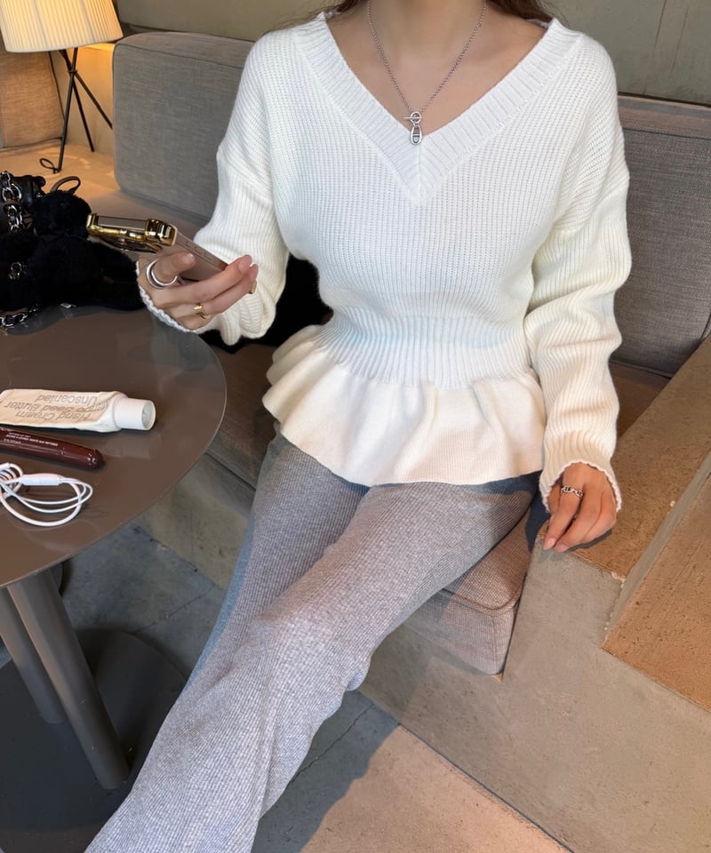 Peplum Knit トップス | Admance Online Store