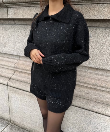 Spangle Collar Knit
