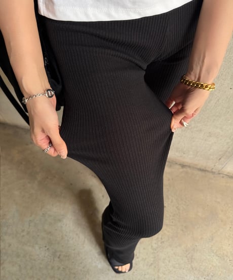 Basic Rib フレアパンツ