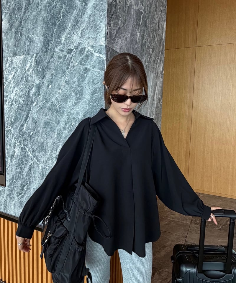 セオリー　スキッパー　シャツ　ブラック　新品未使用 Side Slit スキッパーシャツ | Admance Online Store