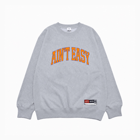TEAM AIN'T EASY NYC CREWNECK SWEATSHIRT / Ash