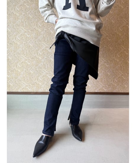 MARGAUX VINTAGE ★ waste logo denim  slim pants
