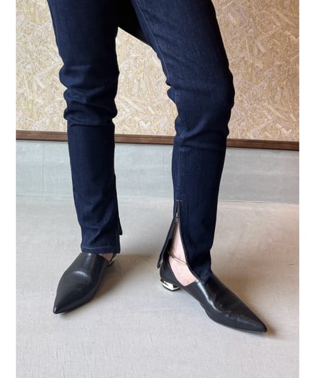 MARGAUX VINTAGE ★ waste logo denim  slim pants