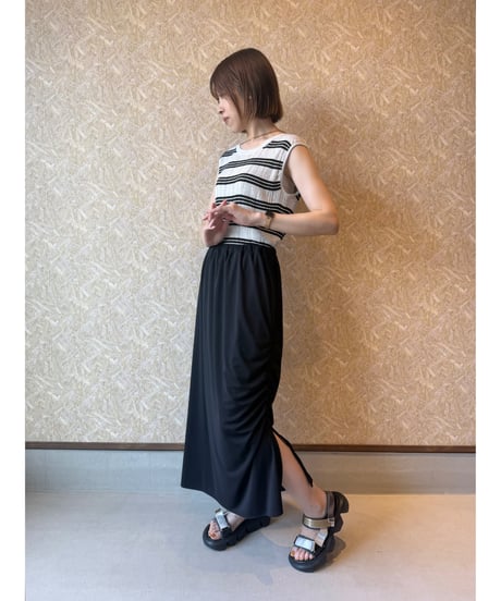 mink chair ★ asymmet gather smooth skirt