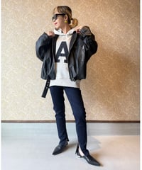 MARGAUX VINTAGE ★ waste logo denim  slim pants