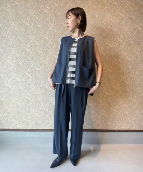 MICHNESS ★ drape twill center press pants