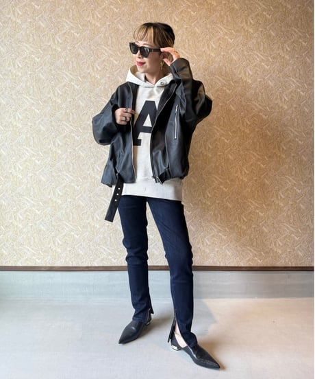 MARGAUX VINTAGE ★ waste logo denim  slim pants