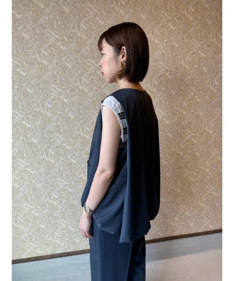 MICHNESS ★ drape twill balloon gilet