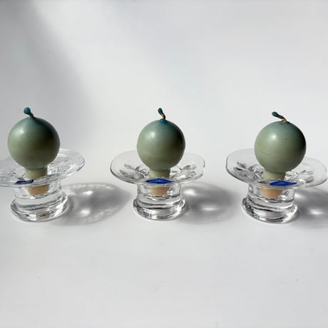 Nuutajärvi（ヌータヤルヴィ）｜Lumme（ルンメ）｜小さなガラスのキャンドルホルダー ｜Vintage Candle付　在庫３点