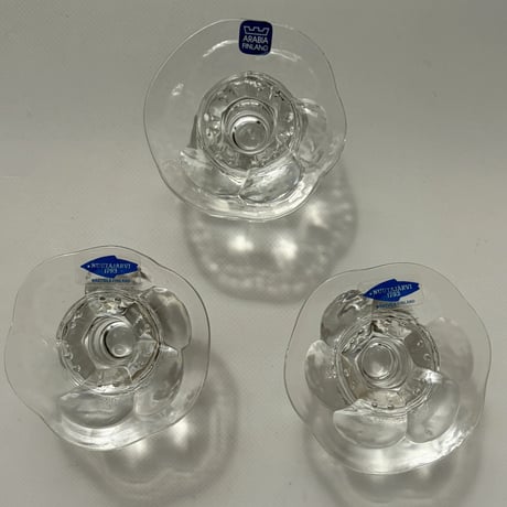 Nuutajärvi（ヌータヤルヴィ）｜Lumme（ルンメ）｜小さなガラスのキャンドルホルダー ｜Vintage Candle付　在庫３点