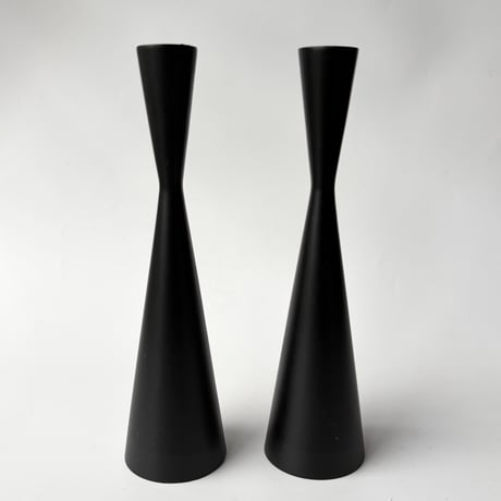 Sweden｜ブラックアイアン キャンドルホルダー 2点セット｜Mid Century Design｜在庫１点