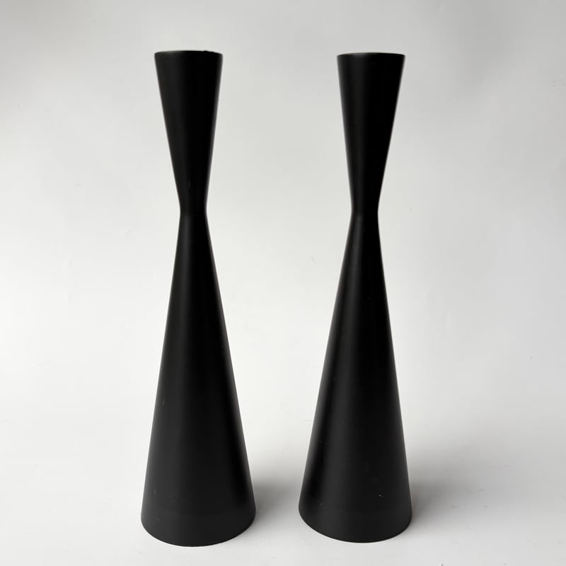 Sweden｜ブラックアイアン キャンドルホルダー 2点セット｜Mid Century