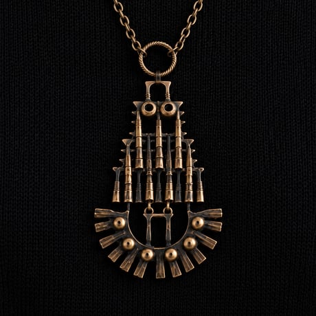Pentti Sarpaneva（ペンティ サルパネヴァ）｜ ブロンズネックレス　｜Finland 1960–70s｜OWL フクロウモチーフ
