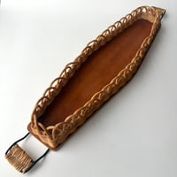Sweden Vintage｜ラタン × チーク ロングトレイ｜1950–70s｜在庫１点