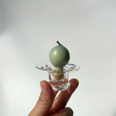 Nuutajärvi（ヌータヤルヴィ）｜Lumme（ルンメ）｜小さなガラスのキャンドルホルダー ｜Vintage Candle付　在庫３点