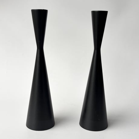 Sweden｜ブラックアイアン キャンドルホルダー 2点セット｜Mid Century Design｜在庫１点
