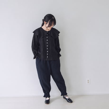 三日月セーラーブラウス　/　ブロード　/　BK