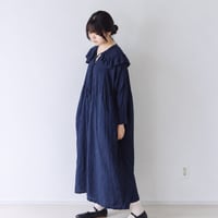 三日月ワンピース　/　手染　インクブルー