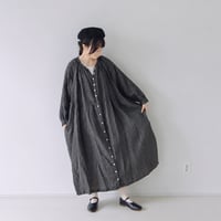 ラグランスリーブワンピース　長袖　　/　先染ギンガム　/　BK