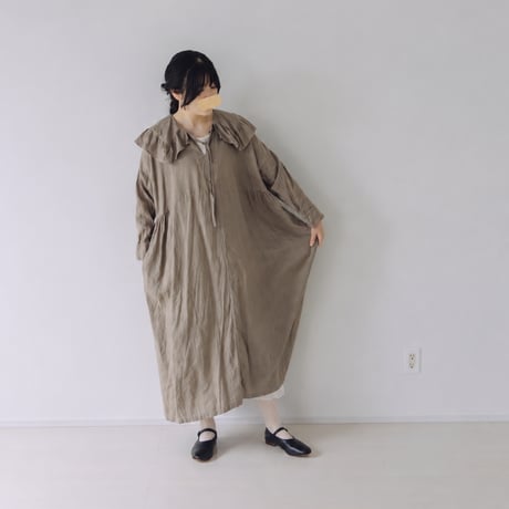 三日月ワンピース　/　手染　カフェオレ